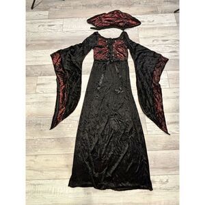 Ladies, black and red vampire dress Halloween costume size S/M